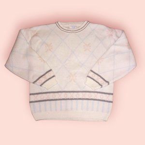 62 East Womens Medium Sweater Vintage Chunky Pastel M